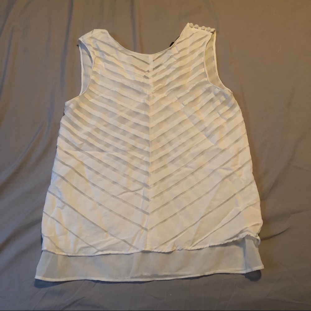 Zara Basic White Striped Layered Top